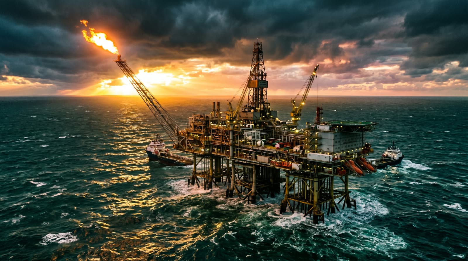 Морская буровая платформа на Каспийском шельфе
